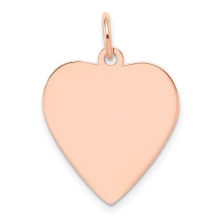 14k Rose Gold Plain .013 Gauge Engraveable Heart 21x20mm Disc Charm