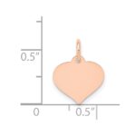 14k Rose Gold Plain .013 Gauge Engravable Heart 14x12mm Disc Charm - Image 4