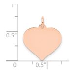 14k Rose Gold Plain .027 Gauge Engravable Heart 16x17mm Disc Charm - Image 4