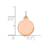 14k Rose Gold Plain .035 Gauge Round Engraveable 11mm Disc Charm - Image 2