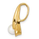 14k 6-7mm Near Round White Freshwater Cultured Pearl Slide Fits up to 6mm Regular/8mm Fancy or Reversible Omega - Image 2