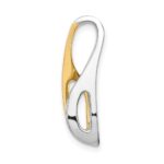 14k Two-tone Peg-Set AAA Diamond Semi-Mount Slide Fits up to 4mm Regular/6mm Fancy or Reversible Omega - Image 2