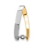 14k Two-tone Peg-Set AAA Diamond Semi-Mount Slide Fits up to 4mm Regular/6mm Fancy or Reversible Omega - Image 3