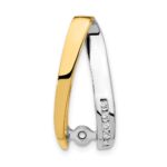14k Two-tone Peg-Set AAA Diamond Semi-Mount Slide Fits up to 4mm Regular/6mm Fancy or Reversible Omega - Image 4