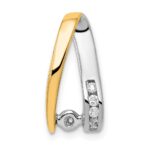 14k Two-tone 5/8 carat Lab Grown Diamond VS/SI+ G+ Round Complete Chain Slide Pendant - Image 2
