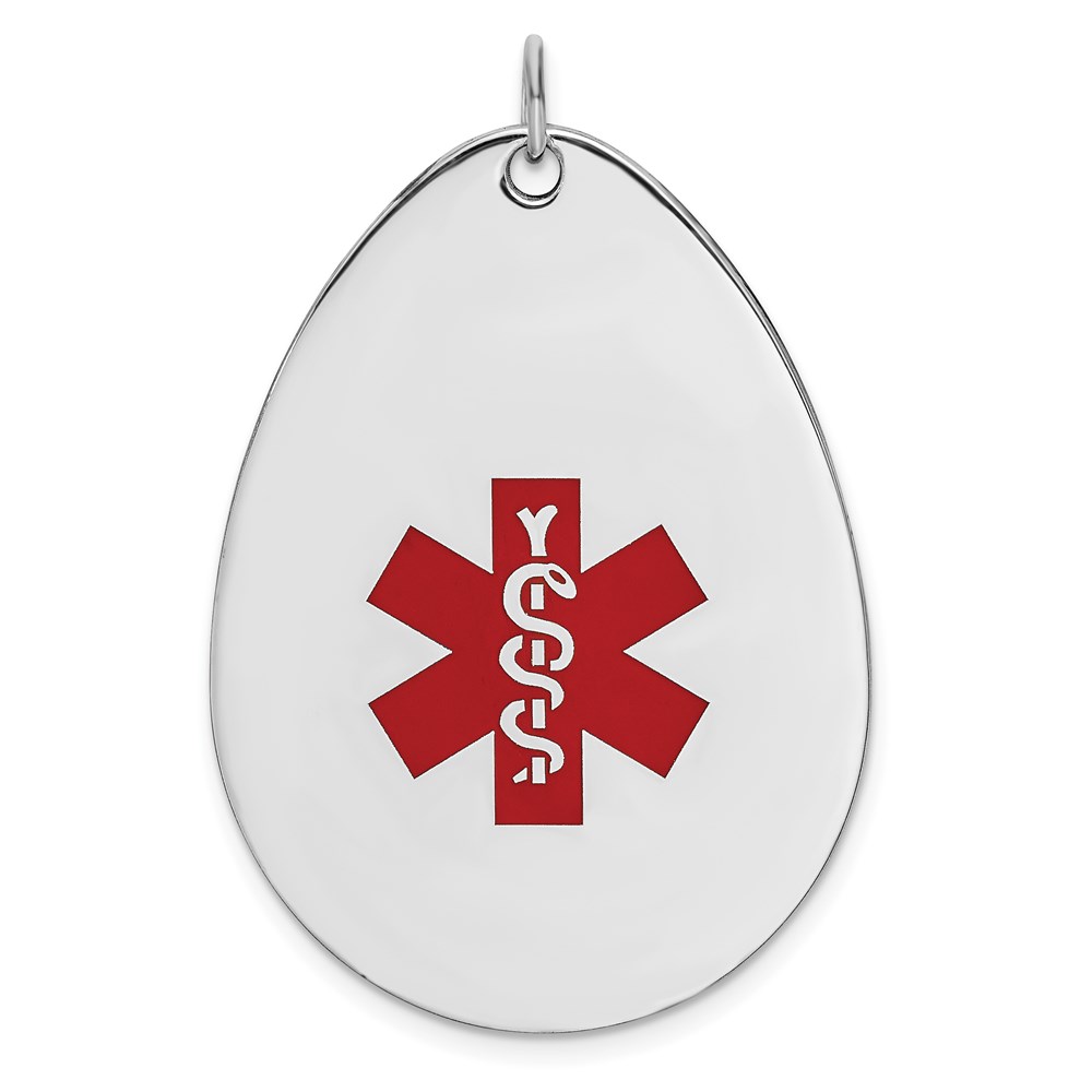 XSM61.jpg Sterling Silver Rhodium-plated Medical Jewelry Pendant - Image 1