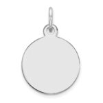 14k White Gold Plain .018 Gauge Round Engravable 12mm Disc Charm
