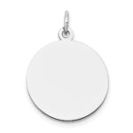 14k White Gold Plain .013 Gauge Round Engravable 18mm Disc Charm