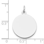 14k White Gold Plain .018 Gauge Round Engravable 18mm Disc Charm - Image 3