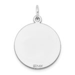 14k White Gold Plain .013 Gauge Round Engravable 19mm Disc Charm - Image 3