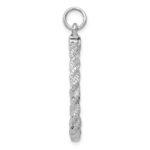 14k White Gold Rope Edge .013 Gauge Engravable Round 31x25mm Disc Charm - Image 2