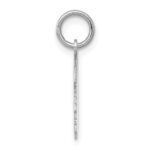 14k White Gold Plain Small.027 Depth Facing Right Engravable Boy Charm - Image 2