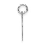 14k White Gold Plain Small.009 Depth Facing Left Engravable Boy Charm - Image 2