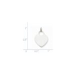 14k White Gold Plain .011 Gauge Engravable Heart 19x15mm Disc Charm - Image 3