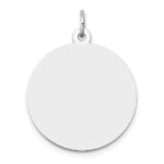 14K White Gold Plain .013 Gauge Round Engravable 22mm Disc Charm