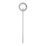 14k White Gold Plain .027 Gauge Engravable 25x13mm Dog Tag with Notch Disc Charm - Image 2