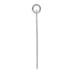 14k White Gold Plain .018 Gauge Engravable 36x19mm Dog Tag with Notch Disc Charm - Image 2