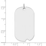14k White Gold Plain .011 Gauge Engravable 36x19mm Dog Tag with Notch Disc Charm - Image 3