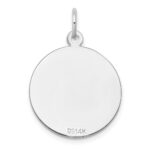 14k White Gold Etched Edge .011 Gauge Engraveable Round 19mm Disc Charm - Image 3