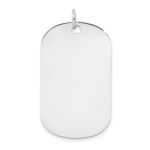 14k White Gold Plain .027 Gauge Engraveable 35x20mm Dog Tag Disc Charm