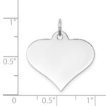 14k White Gold Plain .035 Gauge Engraveable Heart 19x22mm Disc Charm - Image 3