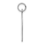 14k White Gold Plain Medium.011 Depth Facing Left Engravable Girl Charm - Image 2