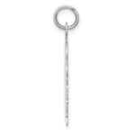 14k White Gold Plain Large.018 Depth Facing Right Engravable Girl Charm - Image 2