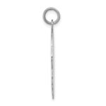 14k White Gold Plain Large.011 Depth Facing Left Engravable Boy Charm - Image 2
