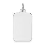 14k White Gold Plain .027 Gauge Rectangular Engravable 22x12mm Disc Charm