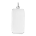 14k White Gold Plain .018 Gauge Rectangular Engravable 29x13mm Disc Charm