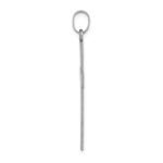 14k White Gold Florentine Satin Cross Pendant - Image 2