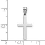 14k White Gold Polished Cross Pendant - Image 3