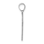 14k White Gold Solid Laser Etched Cross Pendant - Image 2