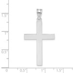 14k White Gold Polished Cross Pendant - Image 3