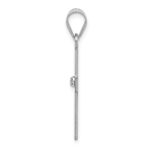 14k White Gold .02 carat Diamond Cross Pendant - Image 2