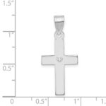 14k White Gold .02 carat Diamond Cross Pendant - Image 3