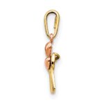 14k Yellow and Rose Gold CZ Children's Cross Heart Pendant - Image 2