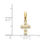 14k CZ Children's Cross Pendant - Image 3