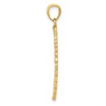 14K Polished and Textured Angel Wing Pendant - Image 2