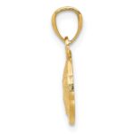 14K Gold Polished and Textured Sand Dollar Pendant - Image 2