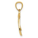 14k Gold Polished Small Ribbon Bow Pendant - Image 2