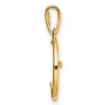 14k Childrens CZ Cat and Moon Pendant - Image 2
