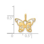14k Polished CZ Butterfly Pendant - Image 3