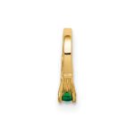 14K 3-D May Ring with Dark Green Glass Stone Charm - Image 3