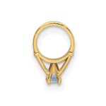 14K 3-D March Ring with Light Blue CZ Charm - Image 2