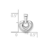 14k White Gold 3D CZ Heart Pendant - Image 3