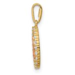 14K Two-tone Our Lady of Guadalupe CZ Oval Pendant - Image 2