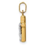 14k w/Rhodium Polished Hollow Crucifix Charm - Image 2