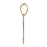 14k Polished Etched Letter C Initial Pendant - Image 2