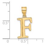 14k Polished Etched Letter F Initial Pendant - Image 4